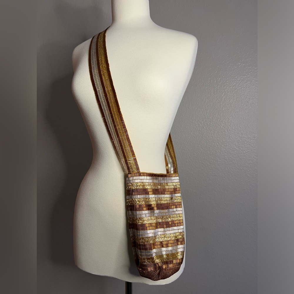 Handmade beaded crossbody bag